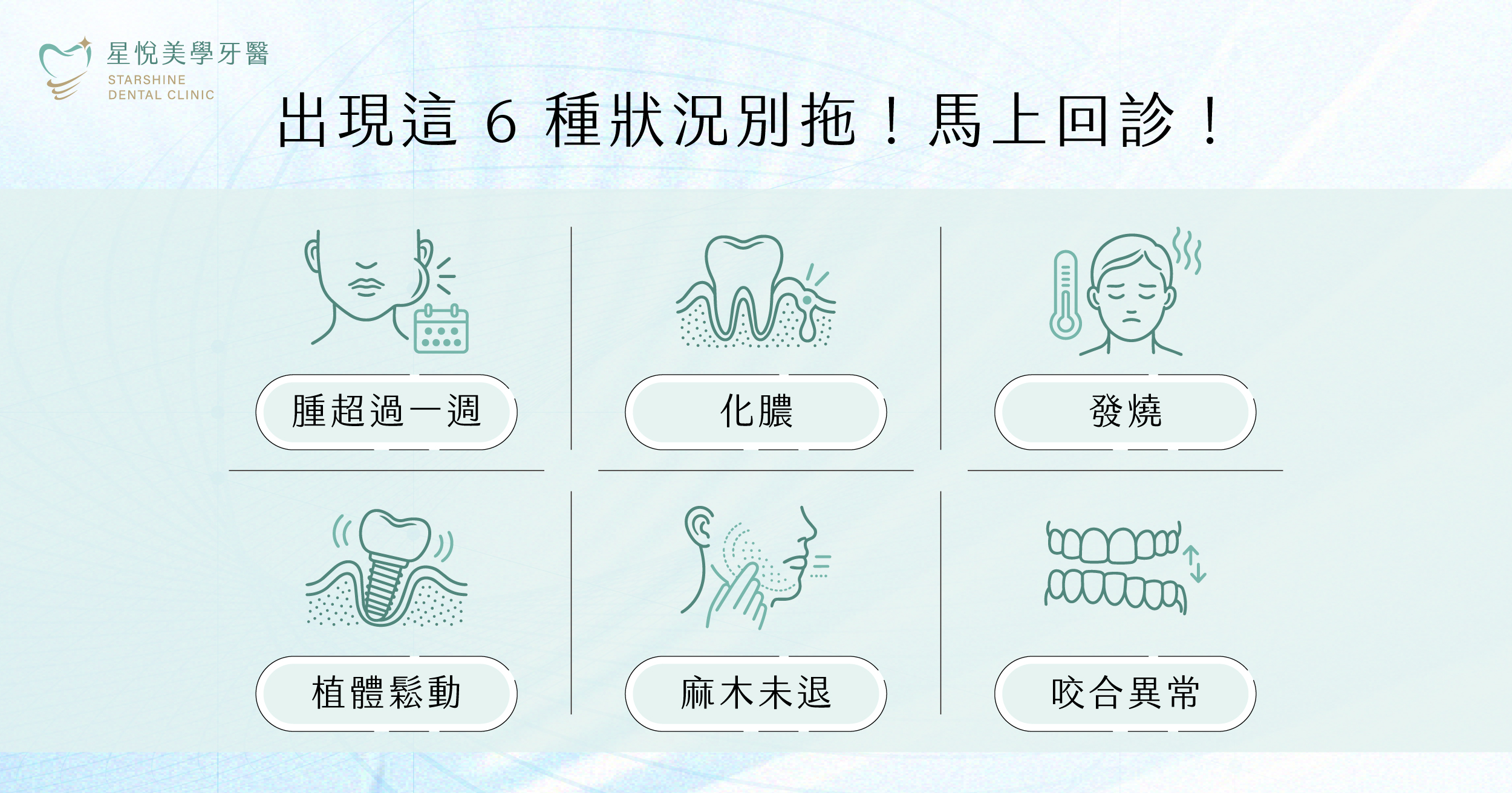 植牙後出現哪些狀況該立即回診找醫師?